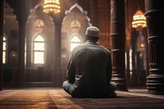 Muslim man praying adult contemplation. AI generated Image by rawpixel.