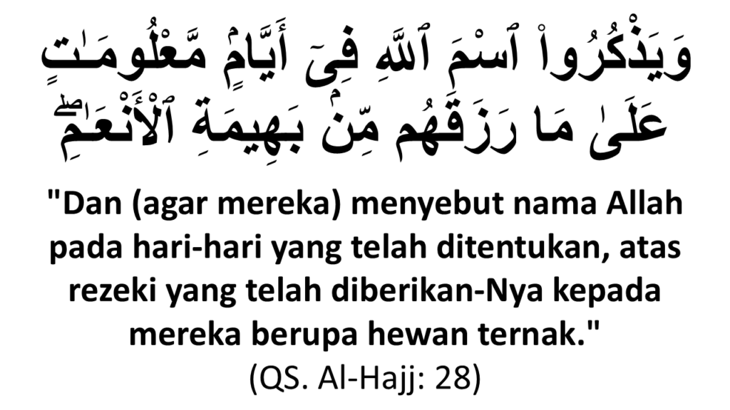 (QS. Al-Hajj: 28)