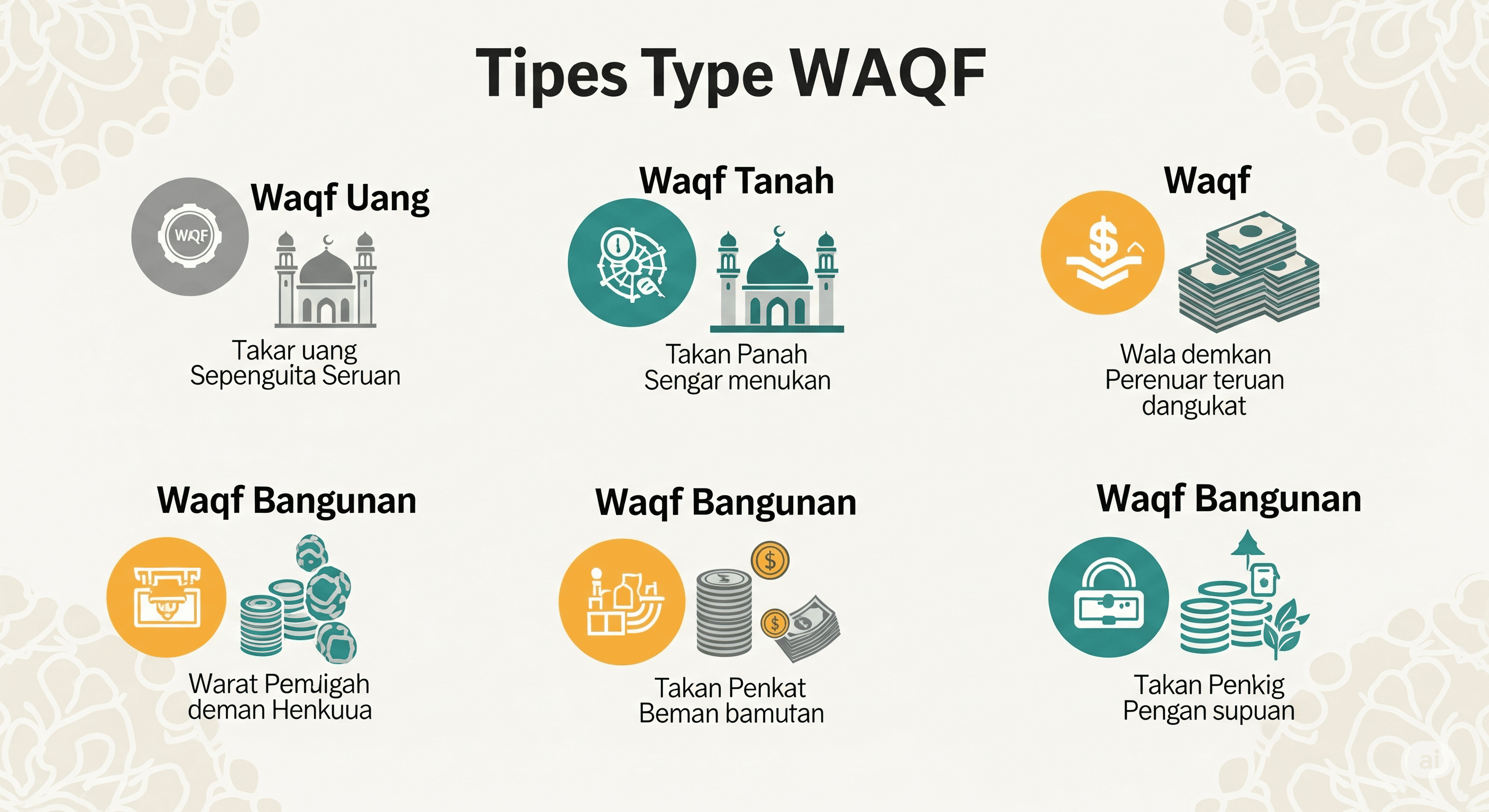 Kenali jenis-jenis wakaf dari yang klasik hingga modern. Bukan cuma tanah, wakaf kini bisa berupa uang hingga usaha.