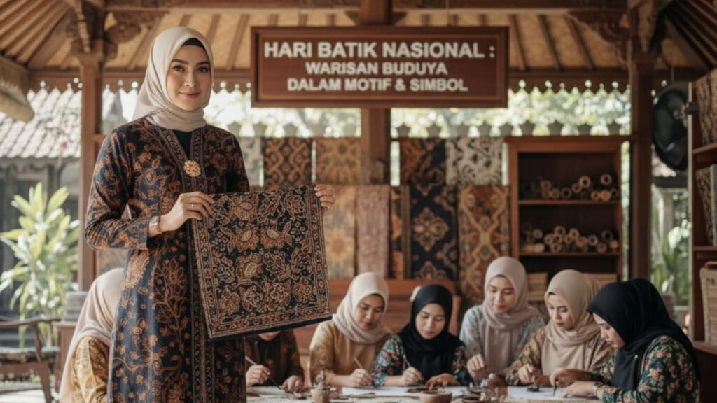 mengajarkan membatik kepada masyarakat di kehidupan sehari"