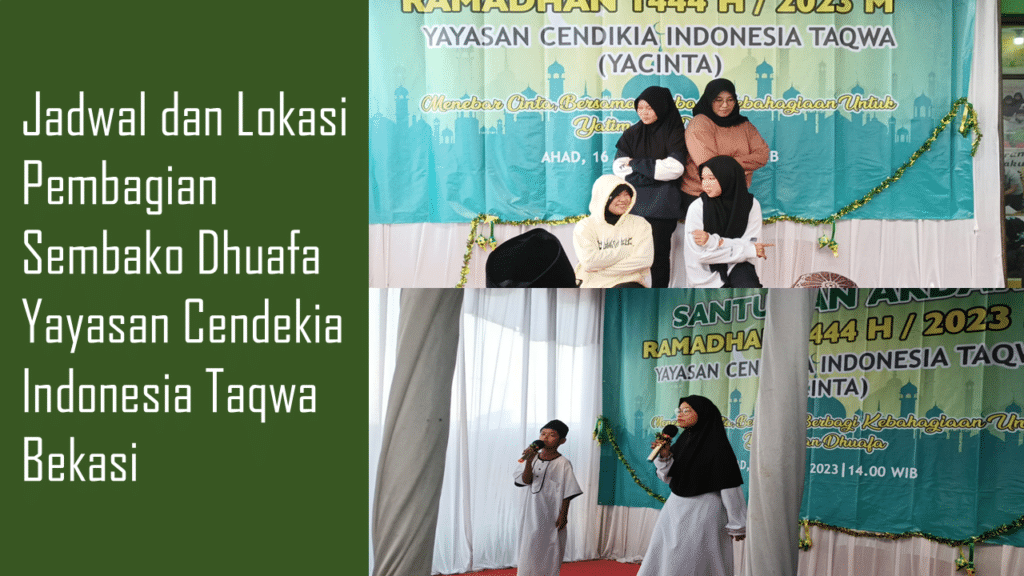 Jadwal dan Lokasi Pembagian Sembako Dhuafa YACINTA Bekasi